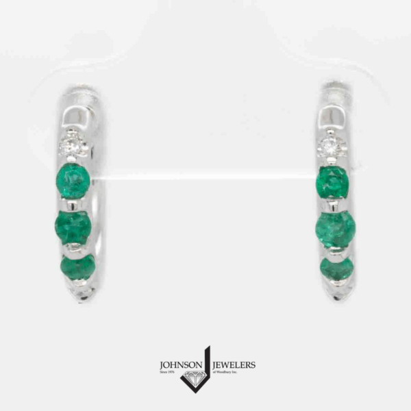 Diamond Hoop Earrings with Emeralds for Sale - Woodbury, MN