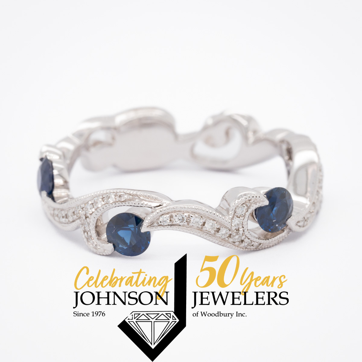 Diamond and Sapphire Wedding Band - Woodbury, MN
