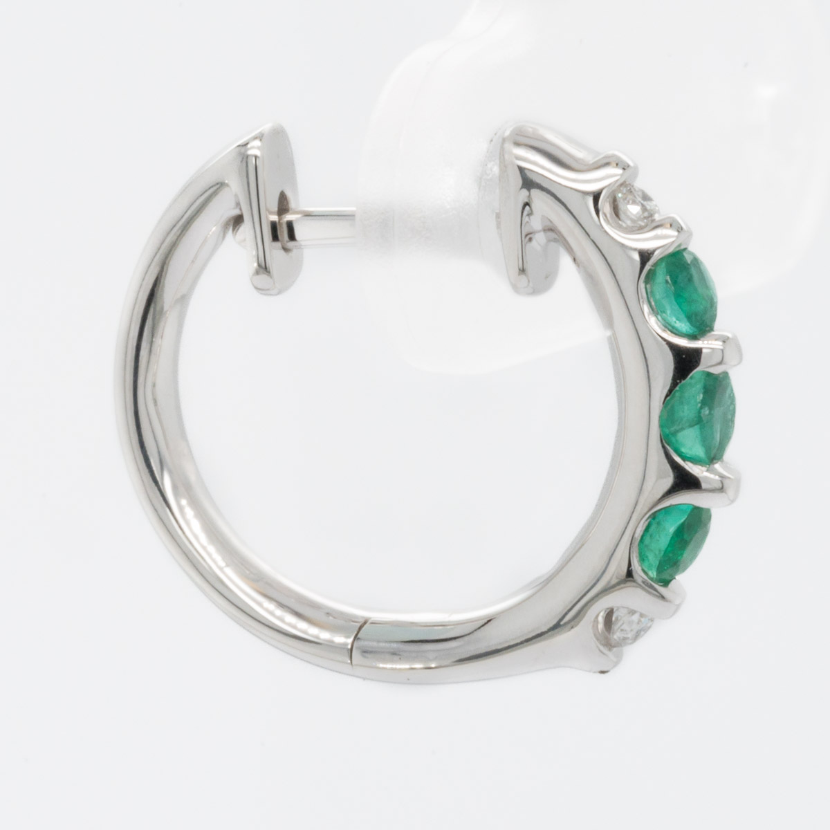 emerald diamond hoop earring