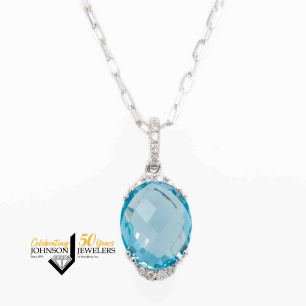 Swiss Blue Topaz Pendant Necklace for Sale - Woodbury, MN